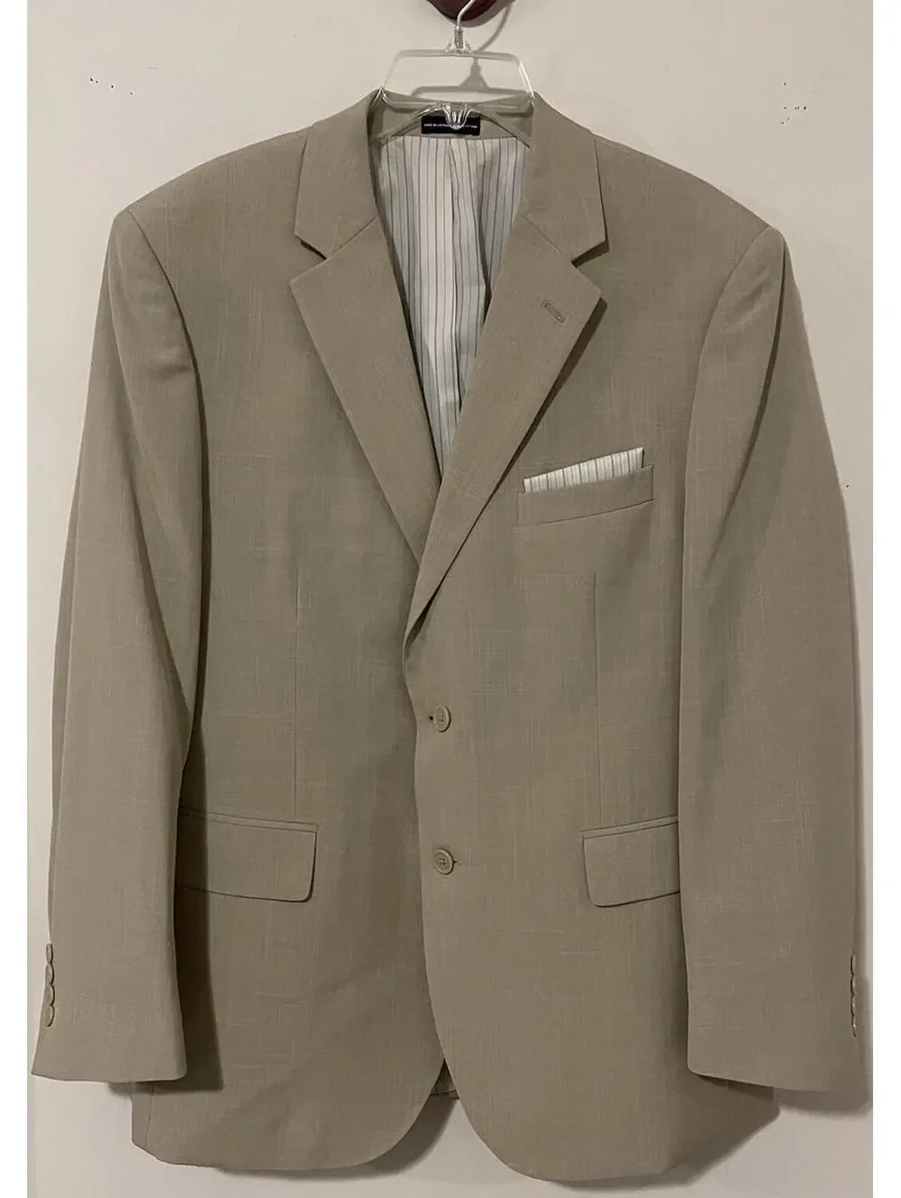 Stafford Mens 42R Beige Blazer Suit Jacket & 36x29 Classic-Fit Dress Pants AZZ10